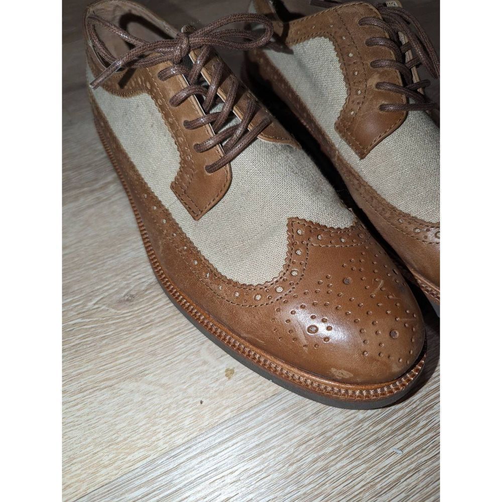 Polo Ralph Lauren Mens Torringtons 120 Oxford Dress Shoes Beige Leather 10.5D - Picture 11 of 13